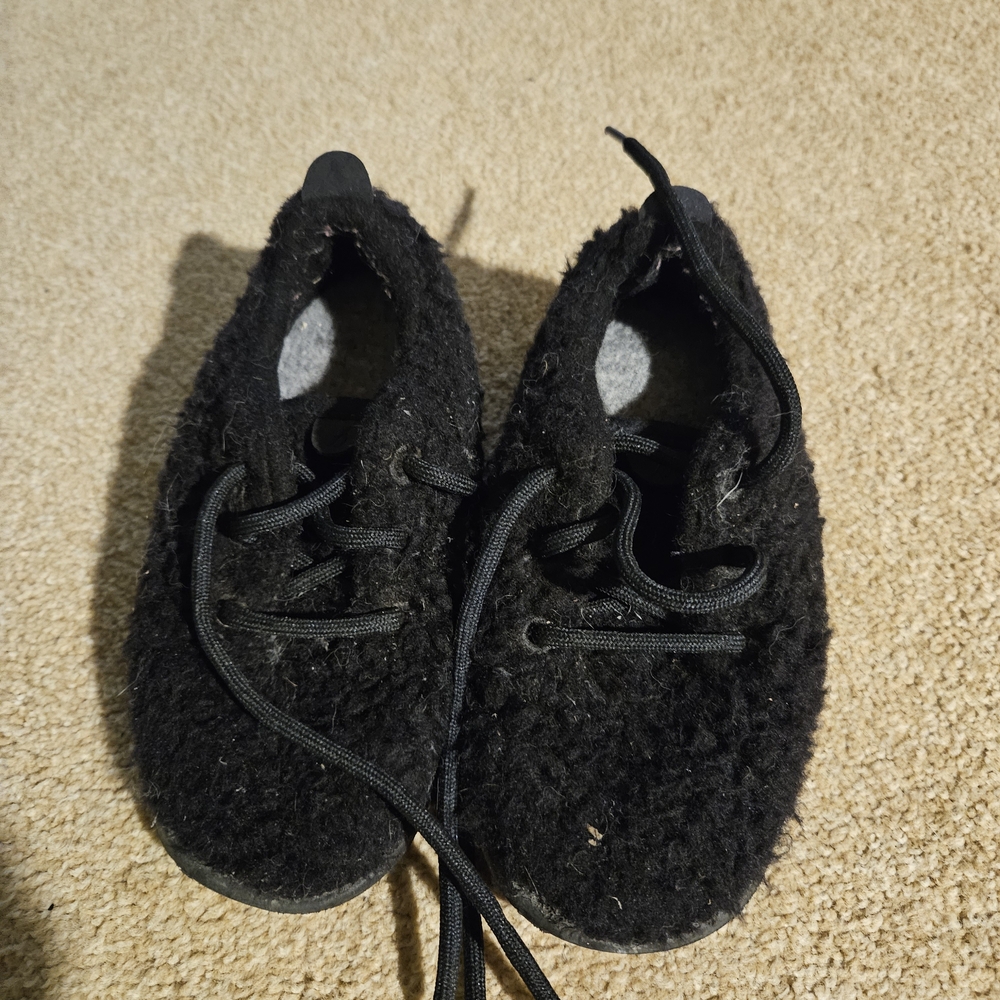 Allbirds Smallbirds Wool Runner Fluff Natural Black Little Kid Shoes T10 Sneaker